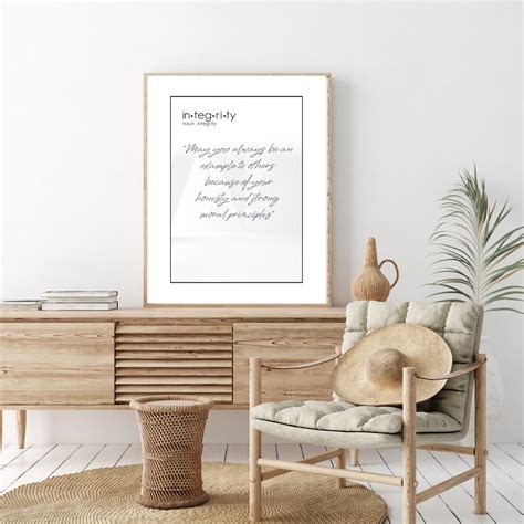 Typography Wall Art integrity Printable Art - Etsy