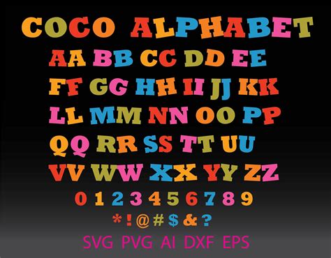 Coco Movie Svg Disney Coco Alphabet Svg Coco Font Svg Coco Alphabet Letters Svg Font Coco Svg ...