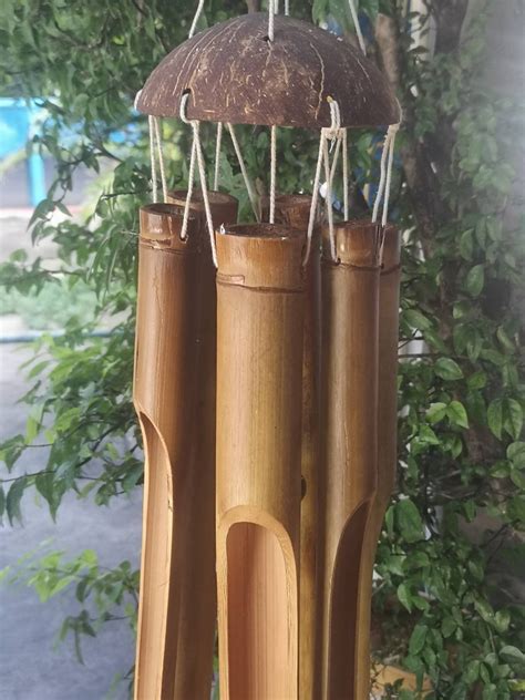 Large bamboo wind chime hanging outdoor melodious sound | Etsy