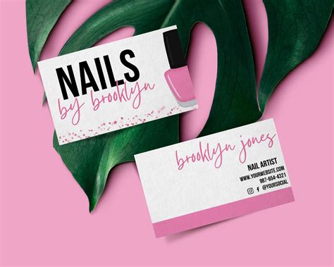 Nails Business Cards Templates Free, Nail salons standard business cards.