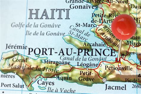 Port-Au-Prince, Haiti. Port-Au-Prince and Haiti on a map with pin , # ...