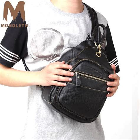 MONOLETH anti theft backpack Genuine Leather Backpacks men and women ...