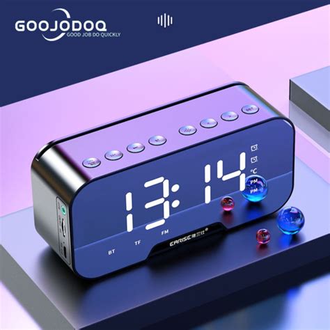 GOOJODOQ Bluetooth Speaker With Clock Mirror Clock LED Digital Clock with Radio LED Wireless ...