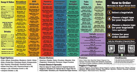 Bagel Street Deli menu in Athens, Ohio, USA