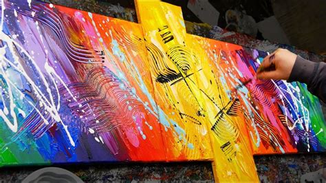 HOW TO make an AMAZING Abstract Painting With Very BRIGHT COLORS | Sexamental | John Beckley ...