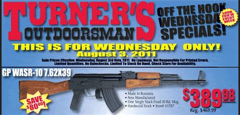 Turner's Wednesday August 3rd Specials California Only - AK-47 GP WASR ...