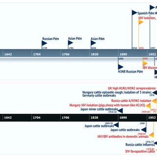 History timeline of the major influenza events in the past (A) Known ...