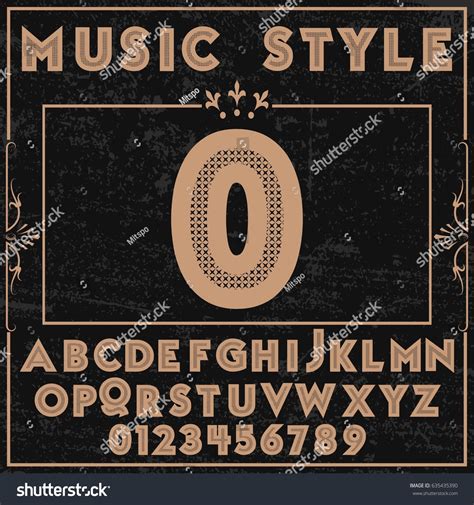 Font Music Style Typeface Alphabet Vector Stock Vector (Royalty Free ...