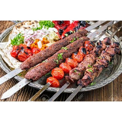 Buy 100 x Kebab Skewers Stainless Steel BBQ Skewer Adana Skewer Lamb Pork Beef Shish Kebab 12mm ...