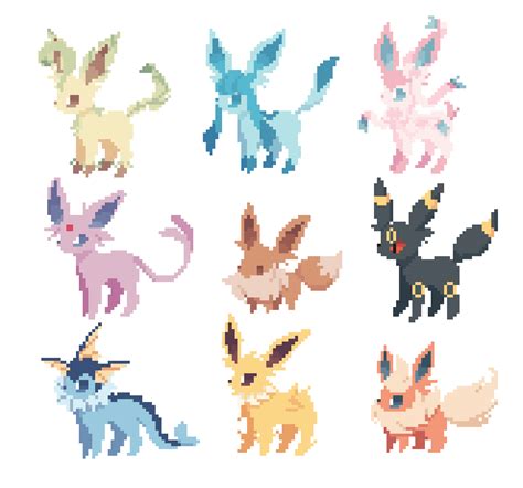 Shiny Eevee, Pokemon Eeveelutions, Eevee Evolutions, Pixel Art Pokemon, Pokemon Breeds, Pokemon ...