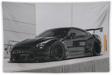 Amazon.com: QLAZO Jdm Car R35 Ramp Static Black Cool Tapestry Wall ...