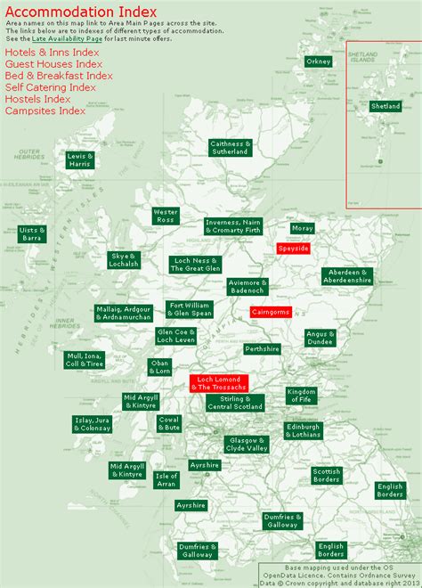 Accommodation Index Clickable Map by "Undiscovered Scotland" Scotland Map, Scotland Travel ...