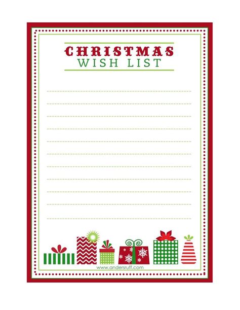 FREE Printable "Letter to Santa", "Christmas Wish List" and Tag/Label Designs by Anders Ruff ...