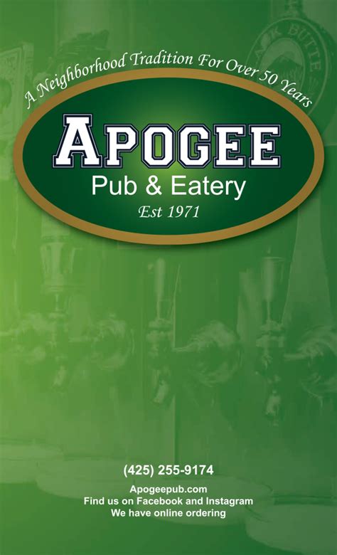 Our Menu – Apogee Pub & Eatery