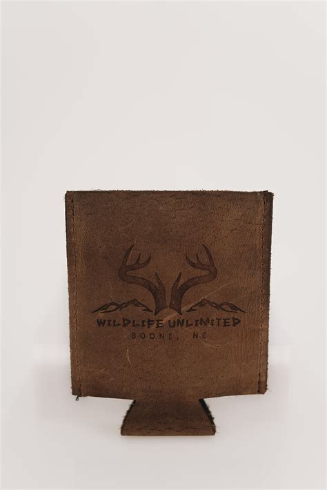 Wildlife Unlimited Leather Can Coozie