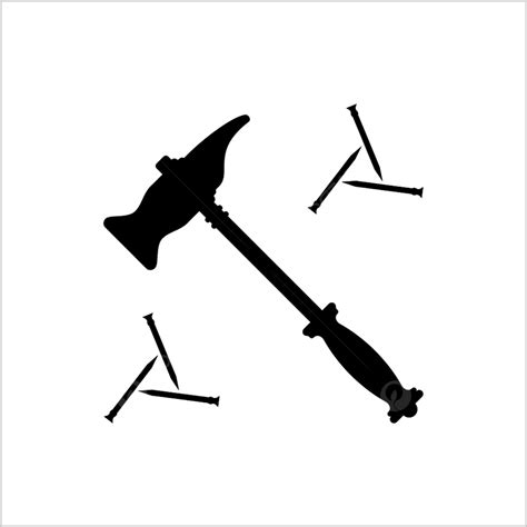 Hammer Nail Icon Vector Art Illustration, Design, Nail, Improvement PNG ...