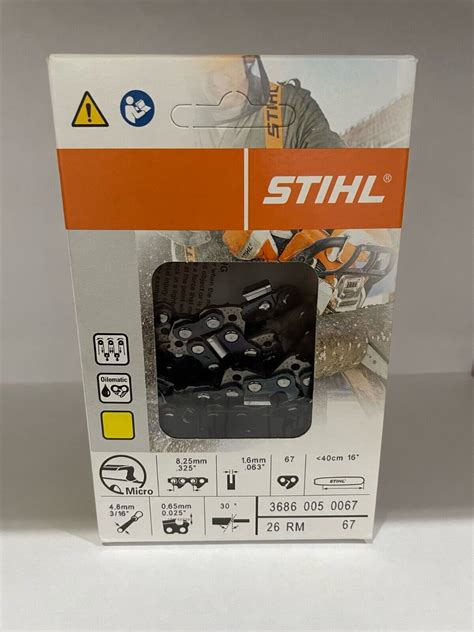 26RM 67 STIHL NEW CHAINSAW CHAIN SAW 16 in. .325 .63 67 16 INCH BLADE AGGRESSIVE 886661111473 | eBay