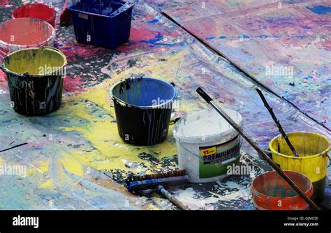 art painting bucket Stock Photo - Alamy