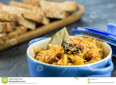 Traditional Polish Food - Bigos Stock Image - Image of food, blue ...