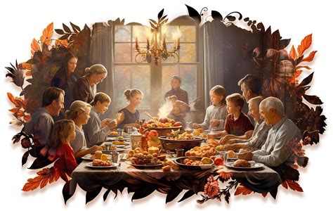 Old-Fashioned Large Family Thanksgiving Dinner Stock Image