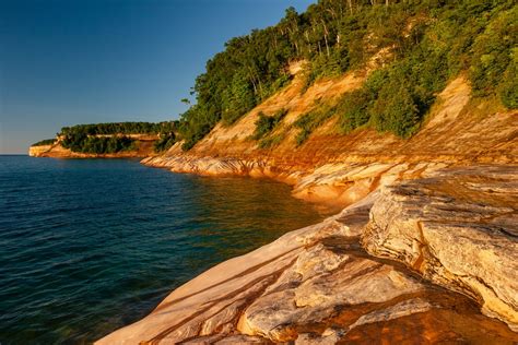 sunset at pictured rocks, Lake Superior, Michigan - Skyline Motel