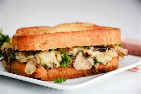 Mushroom Grilled Cheese Sandwich - CheekyKitchen