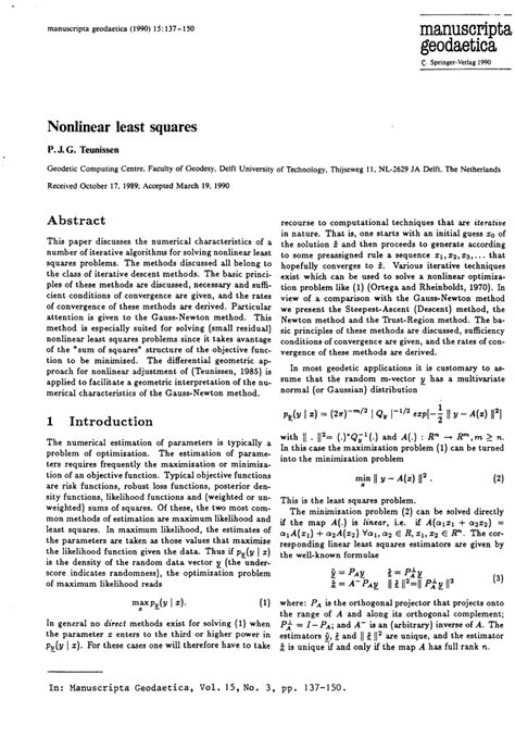 (PDF) Nonlinear least-squares