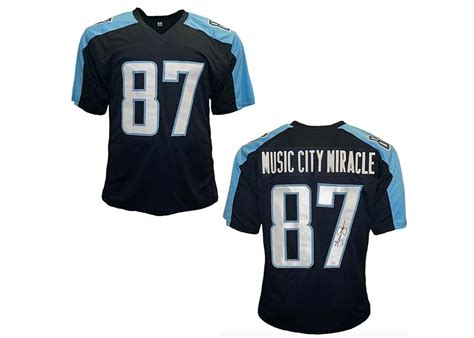 Kevin Dyson Signed Music City Miracle Custom Blue Football Jersey JSA ...