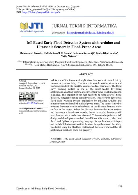 (PDF) IoT Based Early Flood Detection System with Arduino and ...