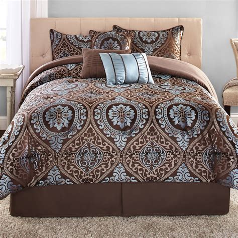 King Size Brown Comforter - Grandlinen 7 piece king size brown black ...