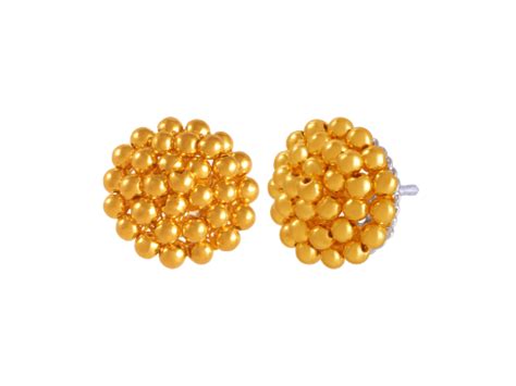 22K Elegant Tushi Gold Stud Earrings | Tushi Collection | PC Chandra Jewellers