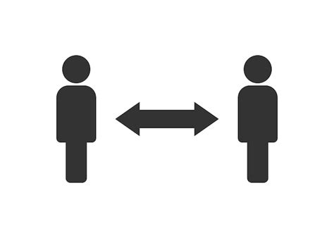 Premium Vector | Distance between people icon rule behavior illustration symbol two human and ...