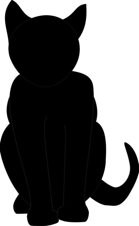 Cat Black | Free Stock Photo | Illustrated silhouette of a black cat ...