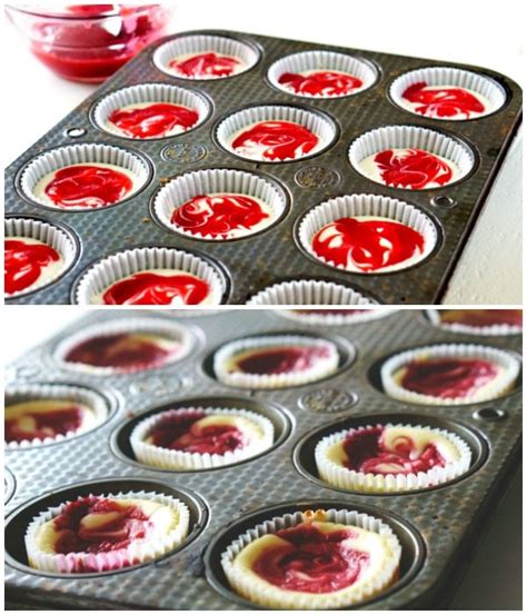 Raspberry Swirl Cheesecake Cupcakes – only 190 calories per serving! • Food, Folks and Fun