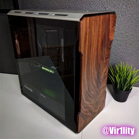 Gorgeous Walnut Front Panel Mod on the Phanteks EVOLV mATX TG : pcmasterrace Gaming Computer ...