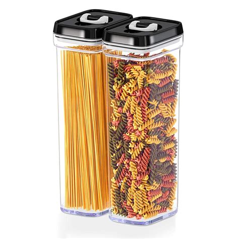 Airtight Food Storage Tall Containers for Spaghetti Noodle and Pasta ...