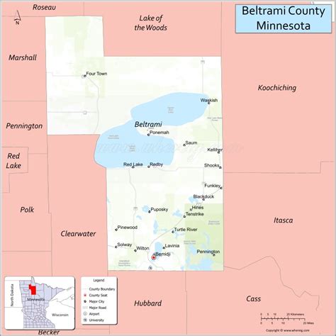 Beltrami County Map, Minnesota - Where is Located, Cities, Population ...