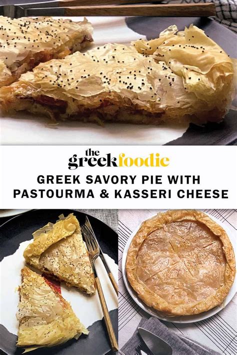 A delicious pie with traditional pastourma (pastirma) and kasseri ...