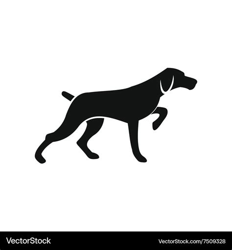 Hunting dog black simple icon Royalty Free Vector Image