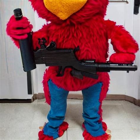 Elmo holding a shotgun | OpenArt