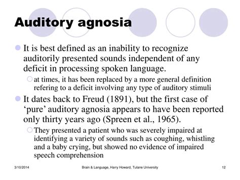 PPT - Auditory deficits Day 11 PowerPoint Presentation, free download - ID:73944