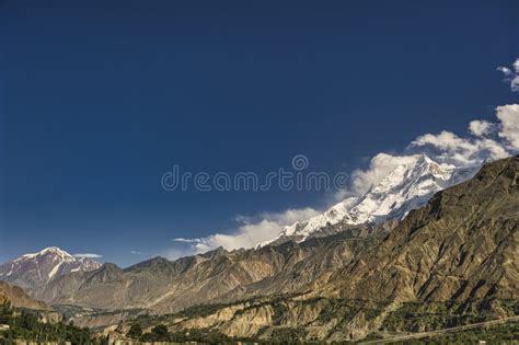 Rakaposhi Peak 7788m from Hunza Valley, Gilgit Northern Pakistan. Passu ...