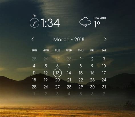 Rainmeter skins calendar - klosj