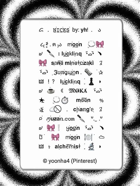 +82 Aesthetic Usernames Symbols - Caca Doresde