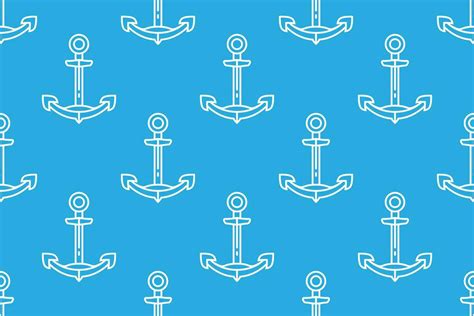 Anchor seamless linear pattern Blue background 34885605 Vector Art at ...