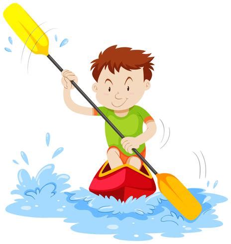 Man kayaking on the river 371553 Vector Art at Vecteezy