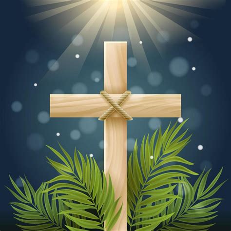 Palm Sunday With Christian Cross 4552958 Vector Art at Vecteezy