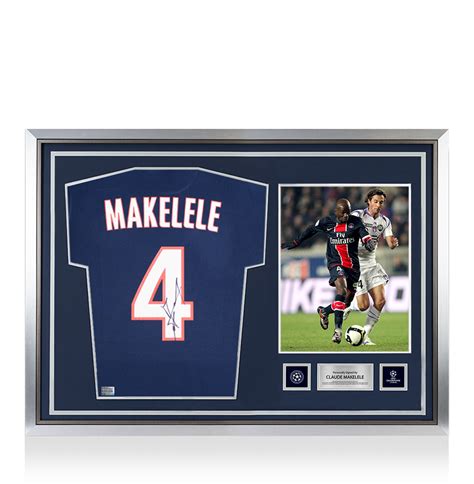 Claude Makelele Official UEFA Champions League Back Signed and Hero Framed Modern Paris Saint ...