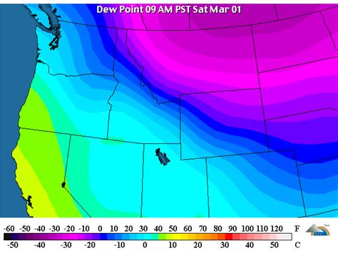 dew point map Temperature needs to be at least 6* above the dew point to paint the outside of ...