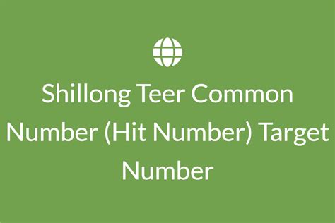 Shillong Teer Hit Number (Common Number) for Today ~ Winning Tips